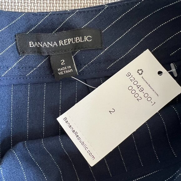 NWT Banana Republic Navy Pinstripe Pencil Skirt Size 2 Career Office 912049 - Picture 7 of 12